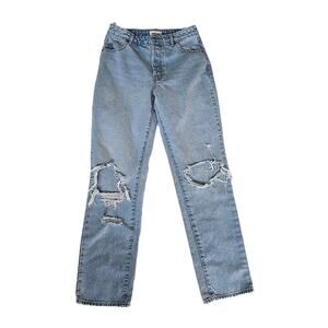 Rolla’s Women's Jeans Size 27 Classic Straight High Rise Button Fly Distressed